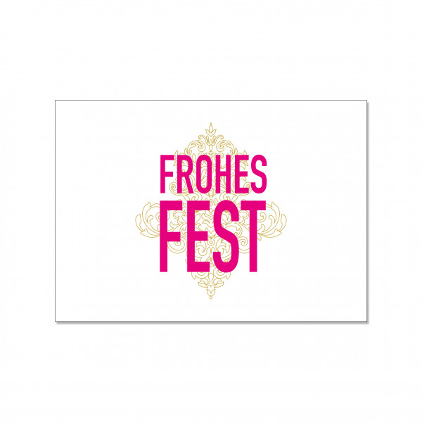 Postkarte quer, FROHES FEST