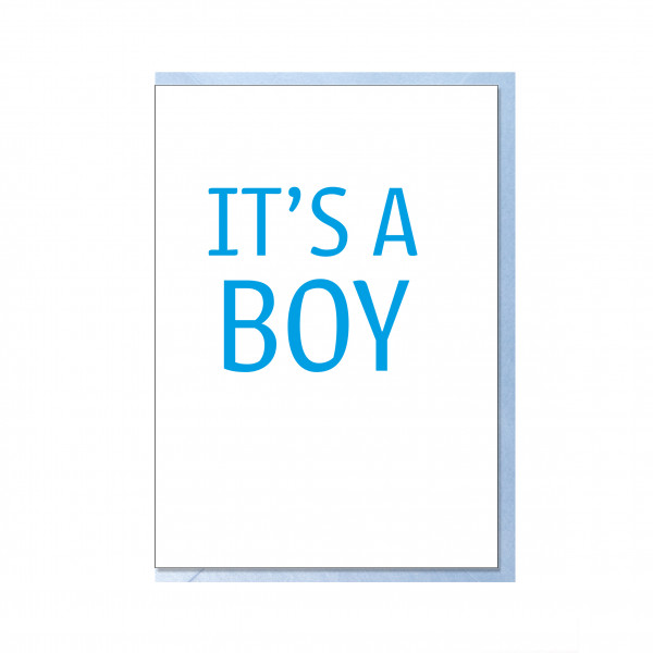 Faltkarte hoch, IT'S A BOY, blau
