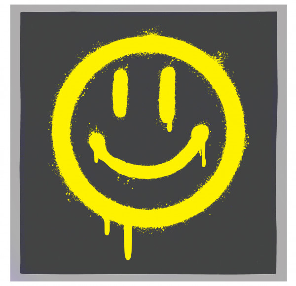 Servietten-Set (2 Stk.) grau, SMILEY, neon gelb